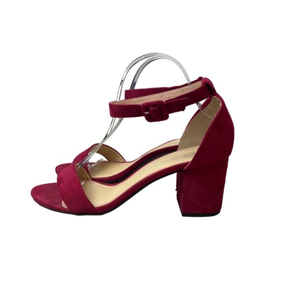 CL By Laundry Women's Ruby Red Super Suede Jody Wedge Heels Sz 10 - Picture 6 of 10